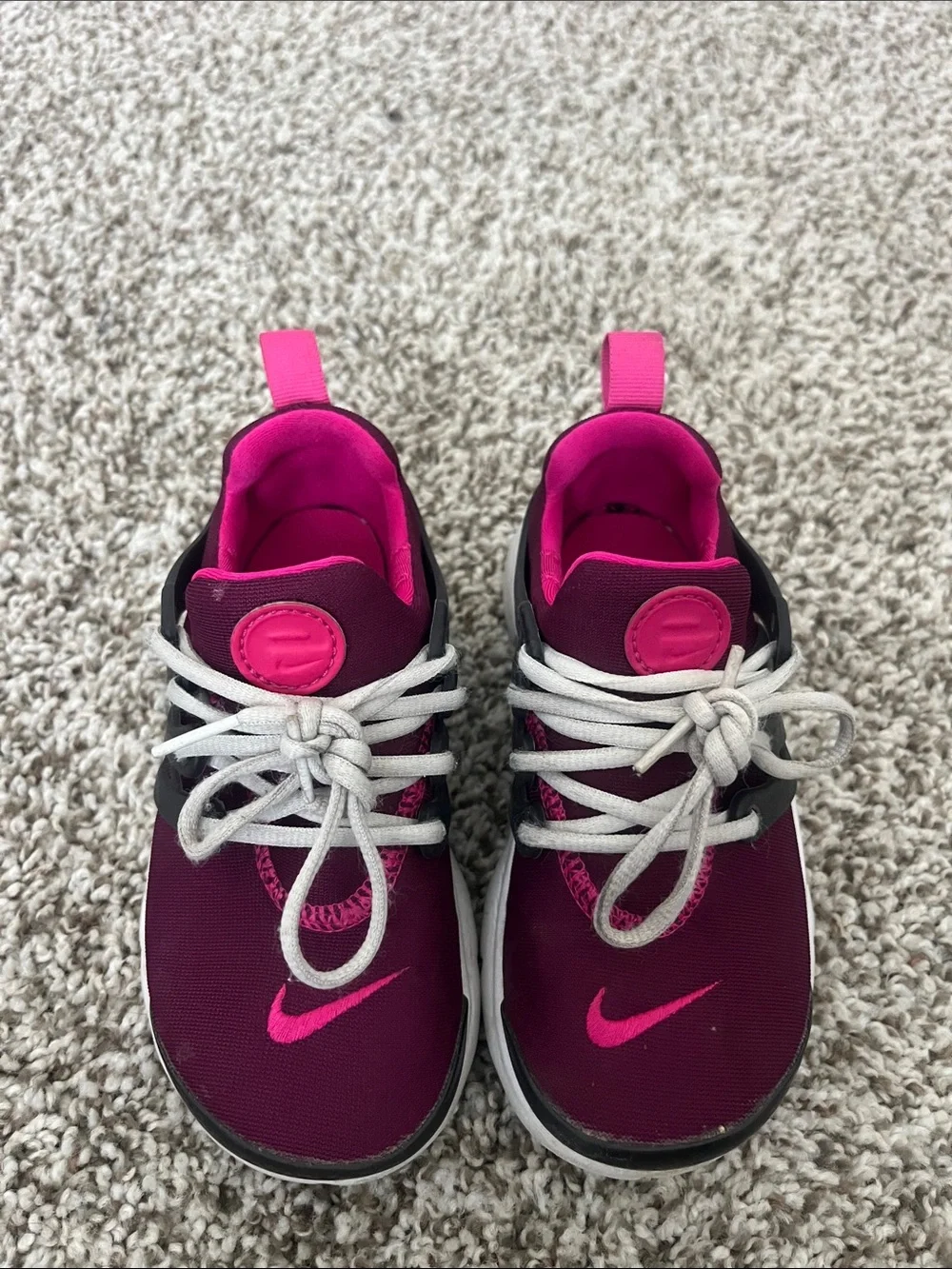 Nike Kids Maroon and Hot Pink Slip-On Sneakers